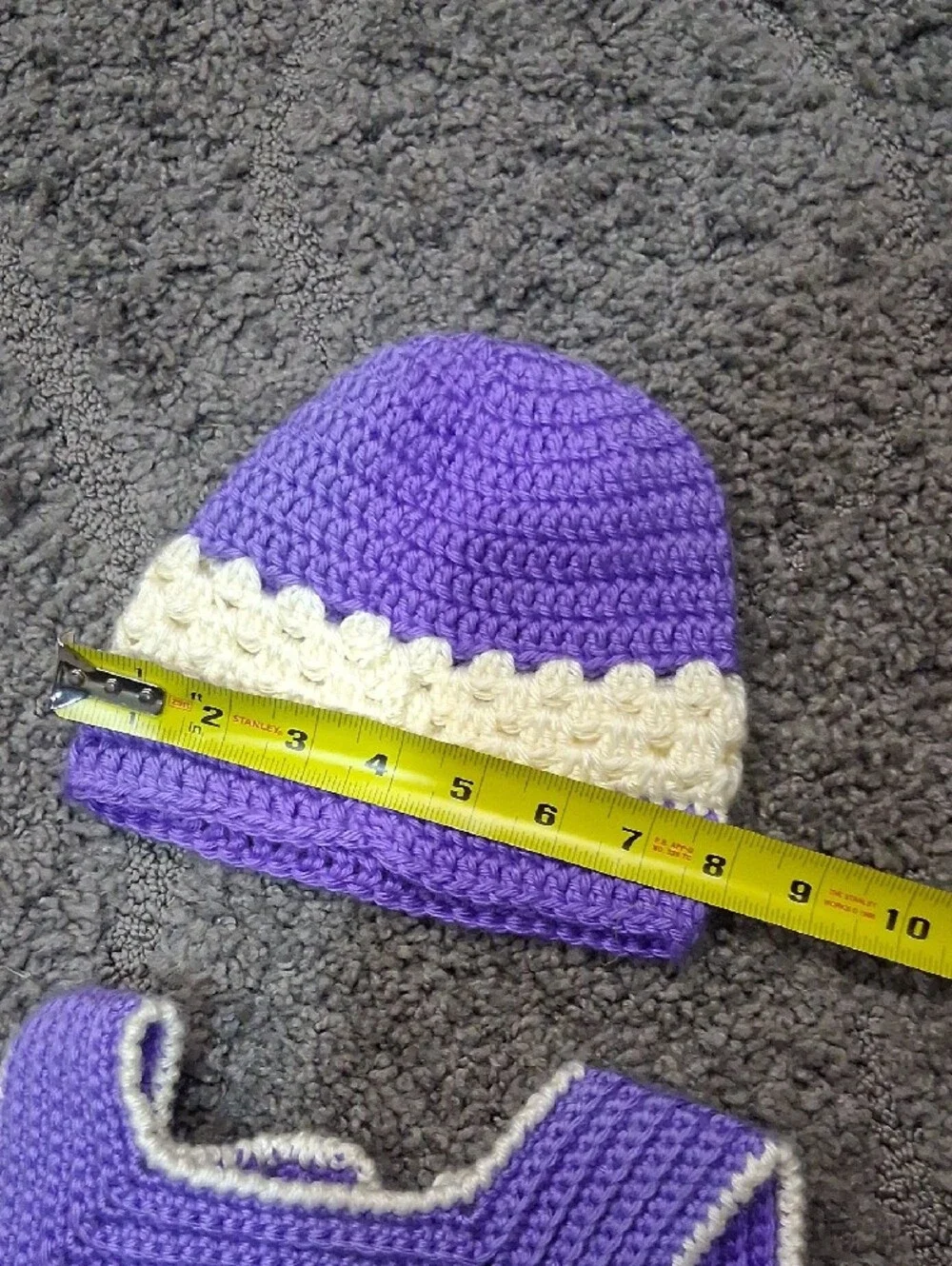 Handmade Kids Crochet Matching Set in Purple and Yellow